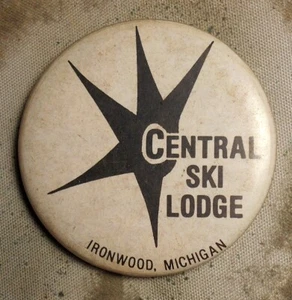 Mirror: Ironwood, Michigan, Central Ski Lodge. Celluloid pocket mirror, 2 ¼”, mi - Picture 1 of 1