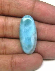 Natural Larimar Cabochon Oval Shape 29.85 ct Loose Gemstone Handmade J 887 - Picture 1 of 5