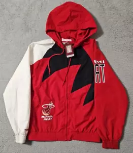 NWT Mitchell Ness Windbreaker Hardwood Classics Miami Heat Shark Tooth Size Sm - Picture 1 of 10