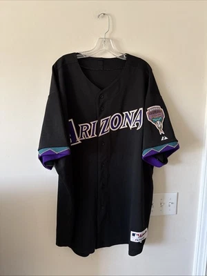 Mens Authentic Majestic Arizona Diamondbacks Script Black Alternate Jersey Sz 60 - Image 1 of 4