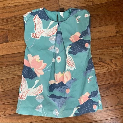 Vestido Tea Collection Inspirado en Asia Lotus y Grulla Niñas Talla 4 Usado en Excelente Condición Foto 1 de 4