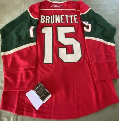 VTG Andrew Brunette #15 Minnesota Wild NHL Fight Strap Reebok CCM Jersey Men's L - Image 1 of 4