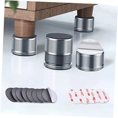 Elevadores para muebles 1 pulgada ajustables, paquete de 4 elevadores de cama de metal altura gris Foto 1 de 4