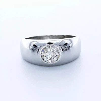 Anillo solitario para hombre clásico platino 1,35 quilates redondo diamante cultivado en laboratorio H VS1 Foto 1 de 4