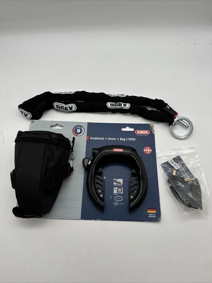 ABUS Pro Shield 5950 NR Frame Lock + Frame Lock Chain 6KS/85 + ST5950 Lock Bag - Image 1 of 4