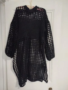 Amazing Long Hole Knit Dress Goth Grunge Punk - Picture 1 of 4