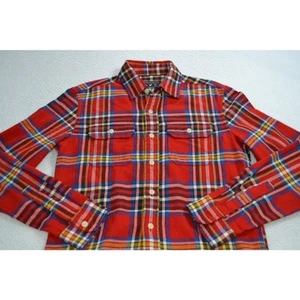 Camisa de vestir de franela American Eagle para hombre talla XS extra pequeña roja a cuadros algodón - Imagen 1 de 7