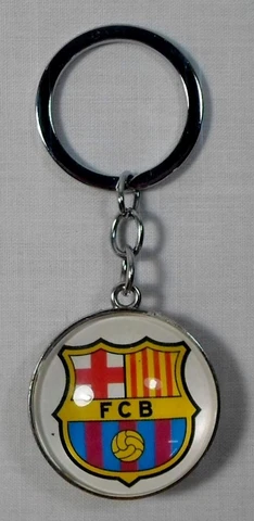 GREEK VTG 80's SOCCER TEAM BARCELONA FC FCB SPAIN MARBLE GLASS METALLIC KEYCHAIN Cover