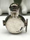 Vintage French Faberge Silver Plate Perfume Bottle Cover With Lock & Perfume 