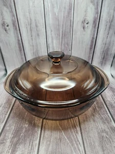 Vintage Pyrex Fireside 023-N Amber 1.5 Quart Round Covered Casserole w/ 623C Lid - Picture 1 of 9