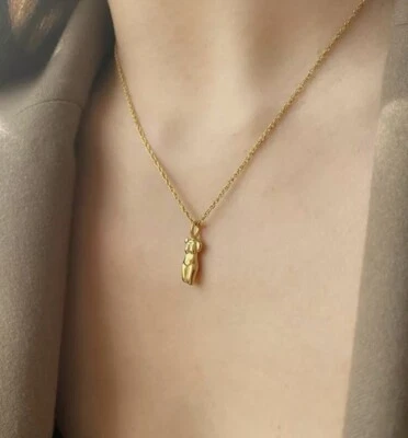 Colar feminino folheado a ouro 18k figura corporal - Imagem 1 de 4