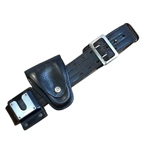 Tex Shoemaker Leather Gun Belt Size 34 Don Hume Holster Black Duty Gear Rig - Picture 1 of 11