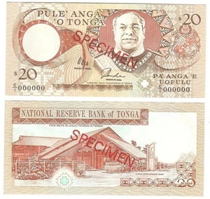 Tonga - 20 Pa'anga 1995 UNC P. 35s - Specimen - Prefix C/1 Lemberg-Zp - Picture 1 of 1