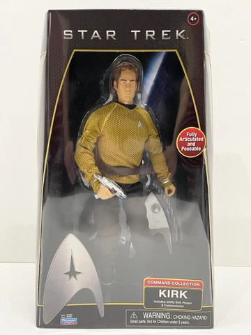 Star Trek Command Collection 12" Captain Kirk Playmates Action Figure, Sealed Cover