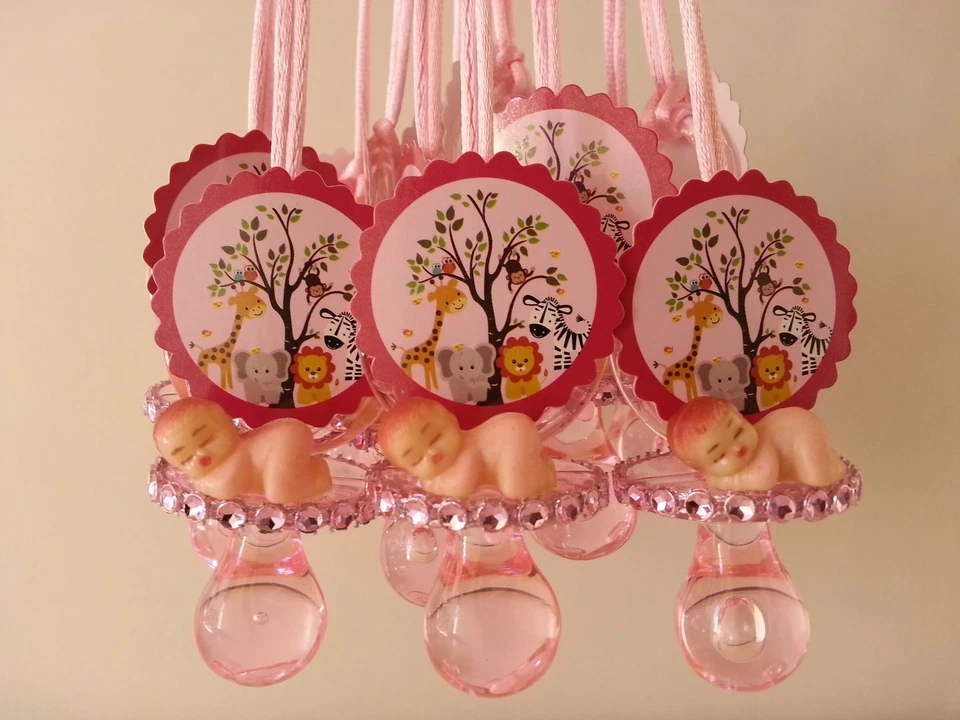 12 Yellow Pacifier Necklaces Baby Shower It's a Boy or Girl Games Prizes Favors