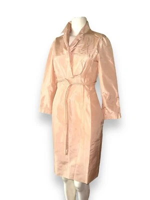 RICHARD TYLER COUTURE taffeta silk collared surplice-front dress pink sz 6 - Image 1 of 4