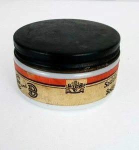 Antique Everett and Barron Saddle Soap Milk Glass Jar Bottle VERY RARE 1900- 20S - Picture 1 of 12