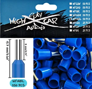 Sky High Auto Audio isolierte Aluminiumdraht Aderendhülsen 14 Stärke 50 Stück-blau - Bild 1 von 1