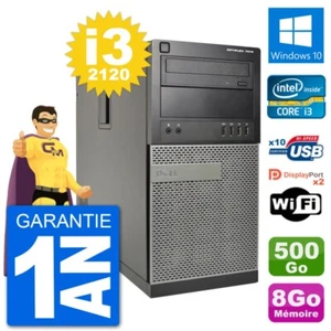 PC Tour Dell 7010 Intel Core i3-2120 RAM 8Go Disque Dur 500Go Windows 10 Wifi - Photo 1/3