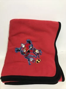 Disney The Incredibles Red Plush Fleece Blanket Dash Jack Jack Violet - Picture 1 of 8