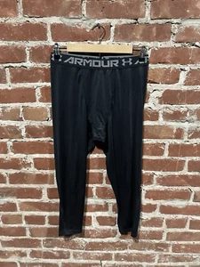 Under Armour Youth Boys Black Cropped Compression Pants Size XL - Picture 1 of 3