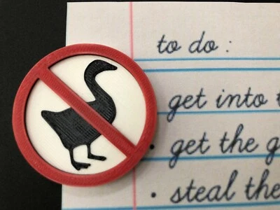 Untitled Goose Game Magnet Schild No Geese - Bild 1 von 4