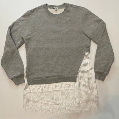 Clu Gray Sweater Raw Lace Undershirt Detail Size Small - Image 1 of 4