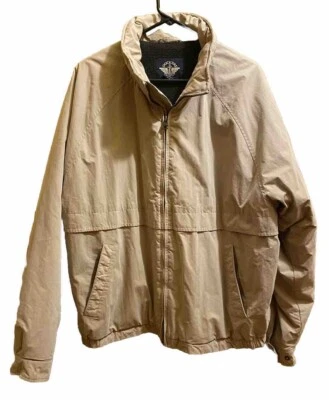Dockers Men's Khaki Brown Fleece Lined Golf Winter Jacket Size Large - Image 1 of 4