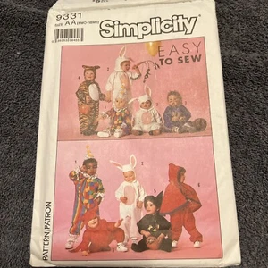 Simplicity Pattern 9331 Baby and Toddler Costume S 6Mo-18Mo Uncut - Picture 1 of 6