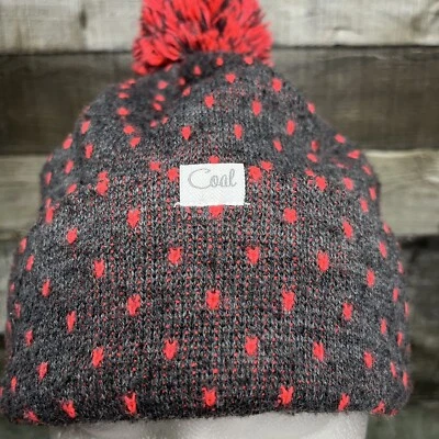 Gorro de invierno gris carbón rosa acrílico pompón Foto 1 de 3