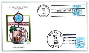 Cubierta de primer día de cachet pintada a mano Collins de educación para consumidores de EE. UU. (CL18 - Imagen 1 de 1