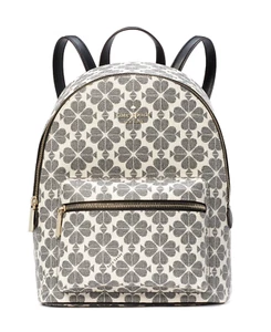 New Kate Spade Spade Flower Medium Backpack Signature Logo Black Multi - Picture 1 of 5