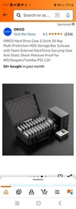 ORICO Hard Drive Case 20 Bay Shockproof Anti-Static for for WD/Seagate/Toshiba - Picture 1 of 5