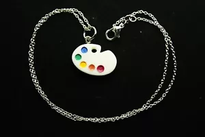 ART PALETTE NECKLACE Cute Novelty Aussie Meme Sesh Cool Bogan Jewellery Paint - Picture 1 of 3