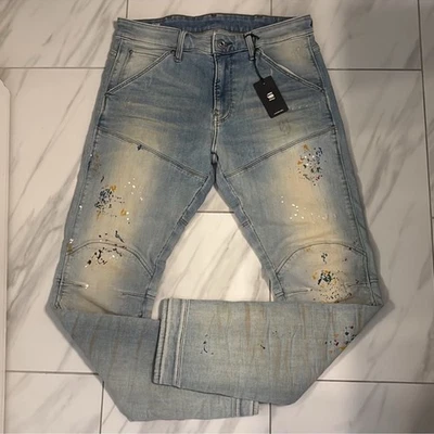 G-Star Raw Men’s 5620 Skinny Jeans Splatter Light Aged Blue $260 33x32 New - Image 1 of 3