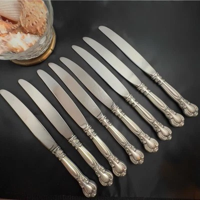 Chantilly Gorham Knives Set of 8 Modern Hollow Blades Silver  8 7/8" - Image 1 of 4