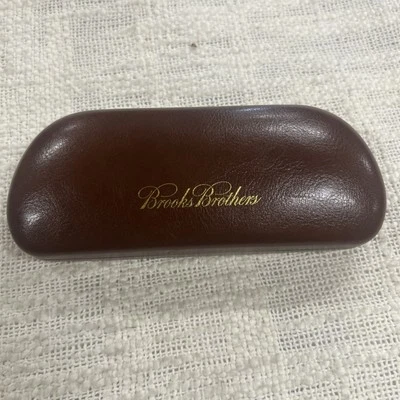 Estojo de óculos Brooks Brothers capa dura forrado de feltro protetor transportador de viagem  - Imagem 1 de 4