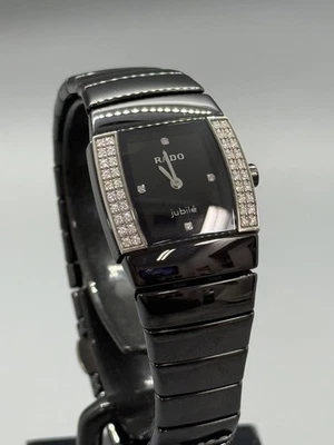 Reloj de cuarzo para mujer Rado Diastar Jubile Sintra diamante negro cerámica 153.06.18.3 Foto 1 de 4