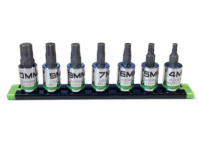 GripEdge 7 Piece 3/8” Drive RPR Metric Short Hex Driver Bit Set GE7BSMHSRPT MINT - image 1 of 4