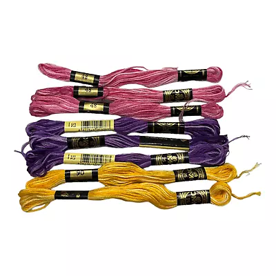 8 Pieces DMC 25 Floss Lot Embroidery Thread Skeins 113 Variegated Pink Purple - Image 1 of 3
