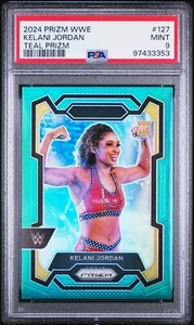 Kelani Jordan 2024 WWE Panini Prizm Teal Rookie Card RC NXT /49 PSA MINT 9 - Picture 1 of 2