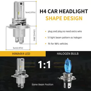 2X 1600LM LED H4 Headlight Globes Bulbs Conversion Kit Car Light High Low Beam - Picture 1 of 4