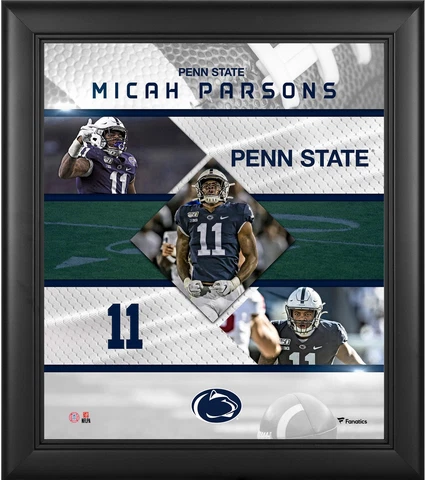 Micah Parsons Penn State Nittany Lions Framed 15" x 17" Stitched Stars Collage Cover