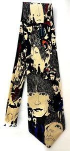 VTG 1995 Beatles Revolver Necktie 100% Silk Made In USA RM Style - Picture 1 of 3