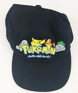 Vintage Pokemon Gotta Catch 'Em All 90's S YOUTH Strapback Black Hat Starters - Picture 1 of 8