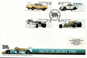 ISLE OF MAN - FIRST DAY COVER 1988 - MOTOR SPORT - W 609 - Picture 1 of 1