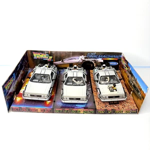 Back To the Future Movie Classic Delorean Trilogy Set Welly Car Model Scale - Picture 1 of 14