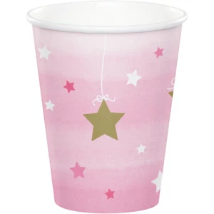 Twinkle Twinkle Little Star Cups 8 Pack Girl Pink 1st Birthday Party - Picture 1 of 1
