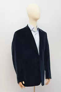 GUCCI Luxury Men's Navy Blue Velour Velvet Blazer Jacket Size 52R Made in Italy - Picture 1 of 13