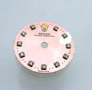 Rolex Oyster 6719 6718 6723 6716 6723 Factory Diamond No Date Pink Watch Dial - Picture 1 of 3
